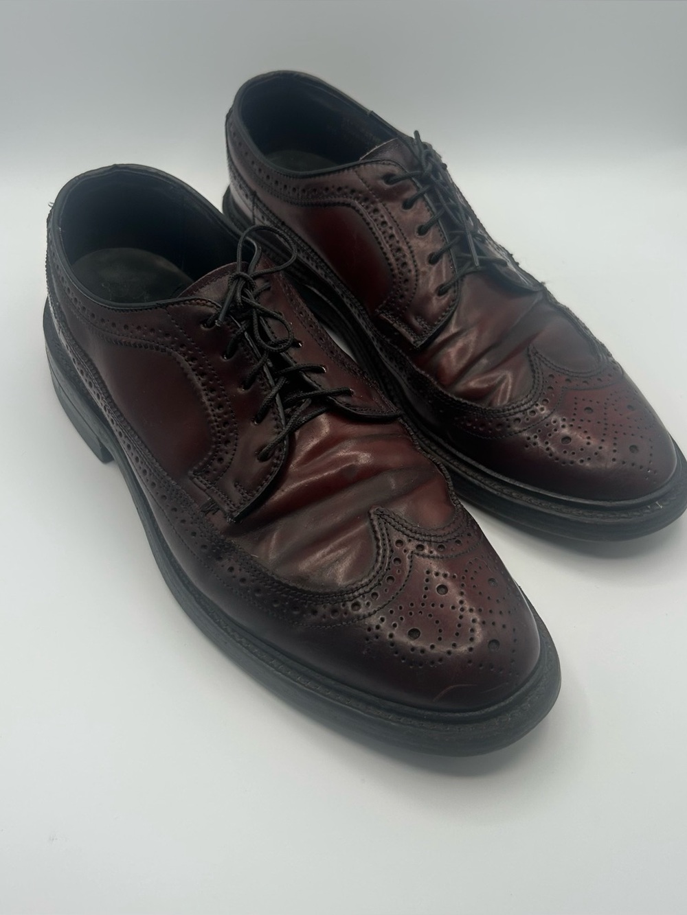 Vtg Hanover L.B. Sheppard 2351 Shell Cordovan Longwing 8.5 D/B Goodyear Heel